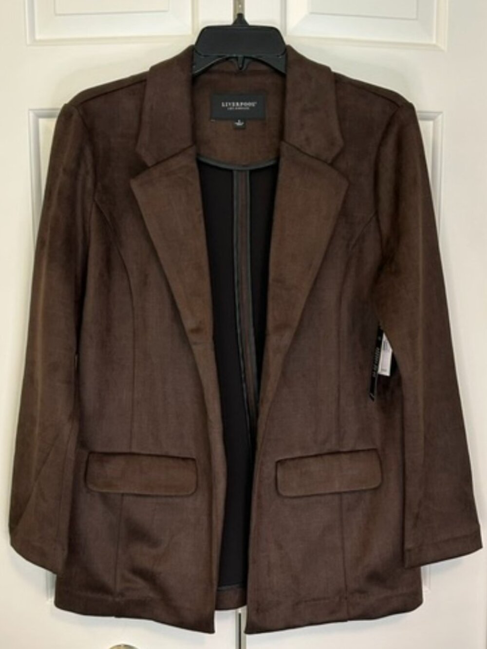 Liverpool Los Angeles Cedar Brown Faux Suede Boyfriend Blazer Small NWT